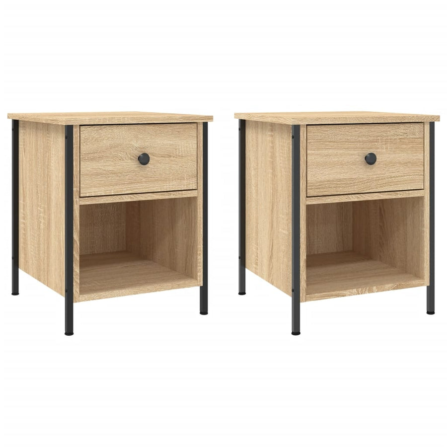 Nachtkastjes 40X4X50 Cm Bewerkt Hout Kleurig 2 Sonoma eiken