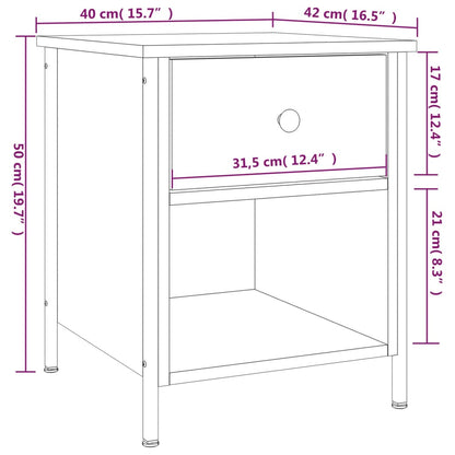 Nachtkastjes 40X4X50 Cm Bewerkt Hout Kleurig 2 Sonoma eiken