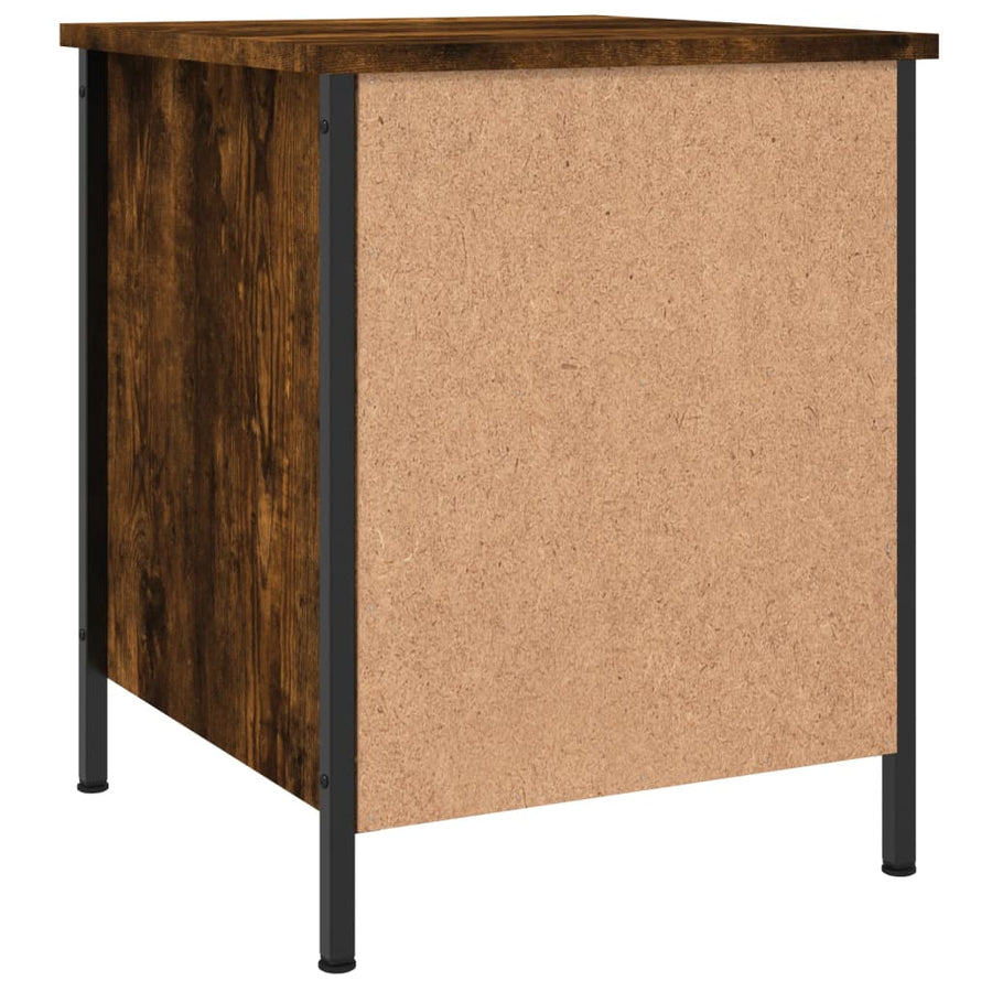 Nachtkastje 40X42X50 Cm Bewerkt Hout Kleurig 1 Gerookt eiken