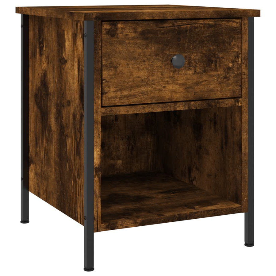 Nachtkastjes 40X4X50 Cm Bewerkt Hout Kleurig 2 Gerookt eiken