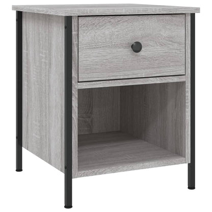 Nachtkastje 40X42X50 Cm Bewerkt Hout Eikenkleurig 1 Grijs sonoma