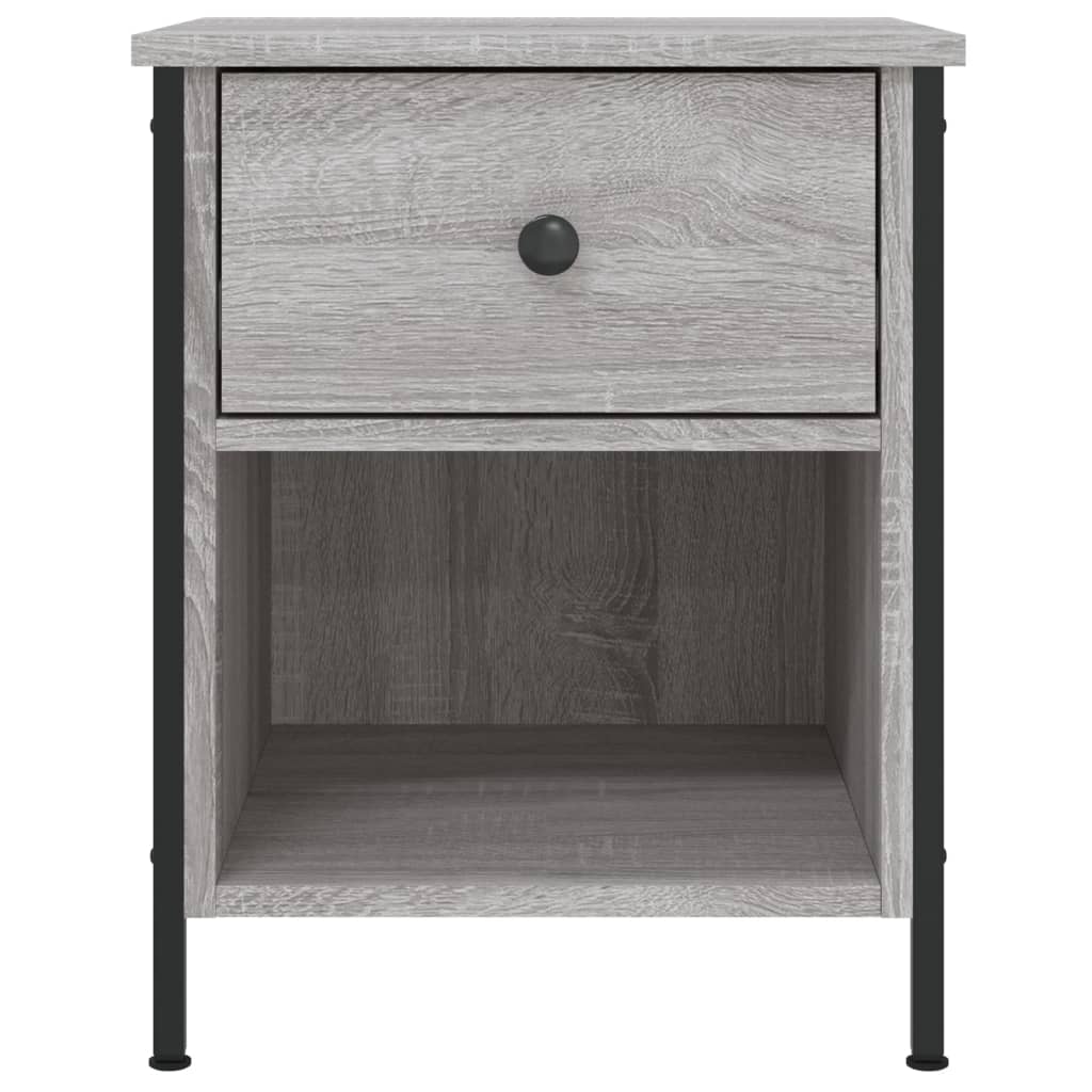 Nachtkastje 40X42X50 Cm Bewerkt Hout Eikenkleurig 1 Grijs sonoma