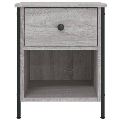 Nachtkastje 40X42X50 Cm Bewerkt Hout Eikenkleurig 1 Grijs sonoma