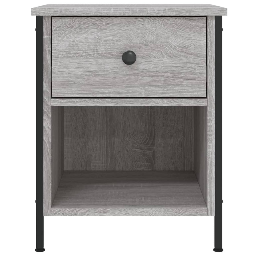 Nachtkastje 40X42X50 Cm Bewerkt Hout Eikenkleurig 1 Grijs sonoma