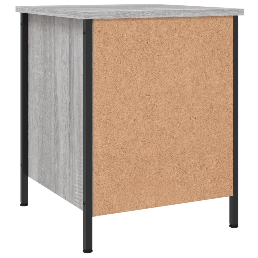 Nachtkastje 40X42X50 Cm Bewerkt Hout Eikenkleurig 1 Grijs sonoma