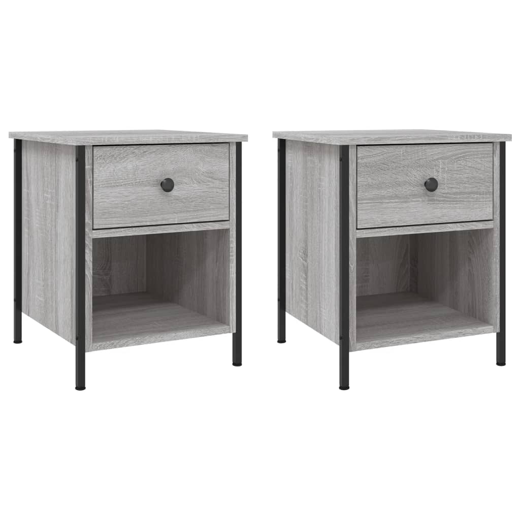 Nachtkastjes 40X4X50 Cm Bewerkt Hout Eiken 2 Grijs sonoma