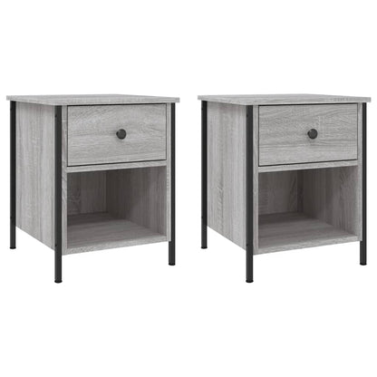 Nachtkastjes 40X4X50 Cm Bewerkt Hout Eiken 2 Grijs sonoma