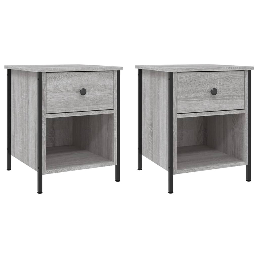 Nachtkastjes 40X4X50 Cm Bewerkt Hout Eiken 2 Grijs sonoma