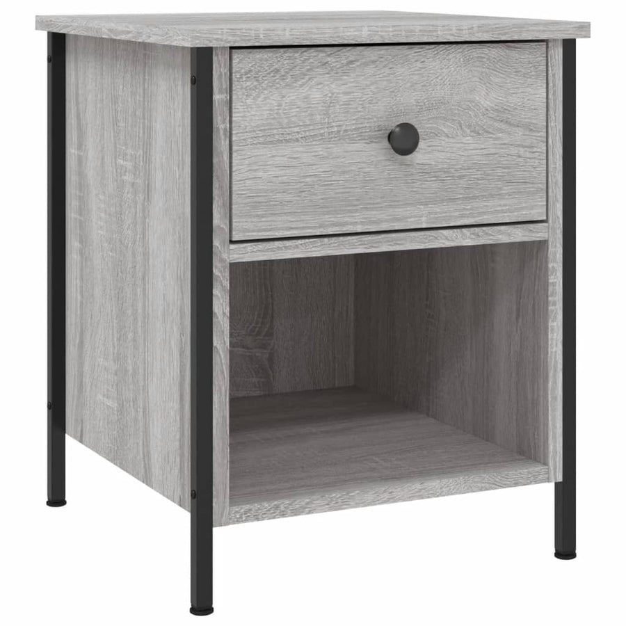 Nachtkastjes 40X4X50 Cm Bewerkt Hout Eiken 2 Grijs sonoma
