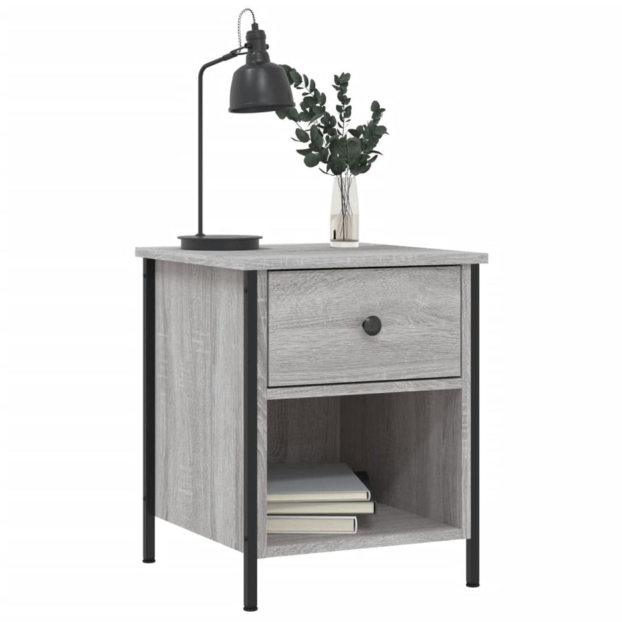 Nachtkastjes 40X4X50 Cm Bewerkt Hout Eiken 2 Grijs sonoma