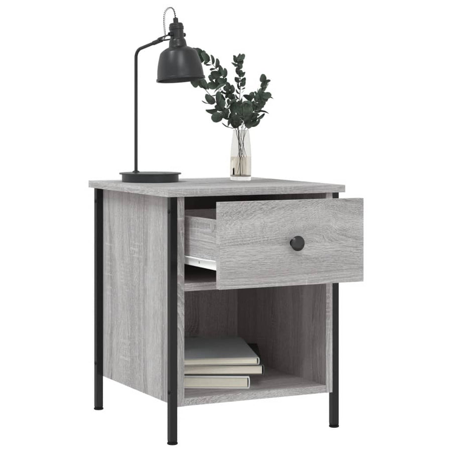 Nachtkastjes 40X4X50 Cm Bewerkt Hout Eiken 2 Grijs sonoma