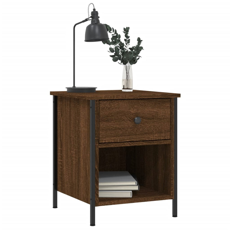 Nachtkastjes 2 st 40x42x50 cm bewerkt hout bruin eikenkleur 2 Bruineiken