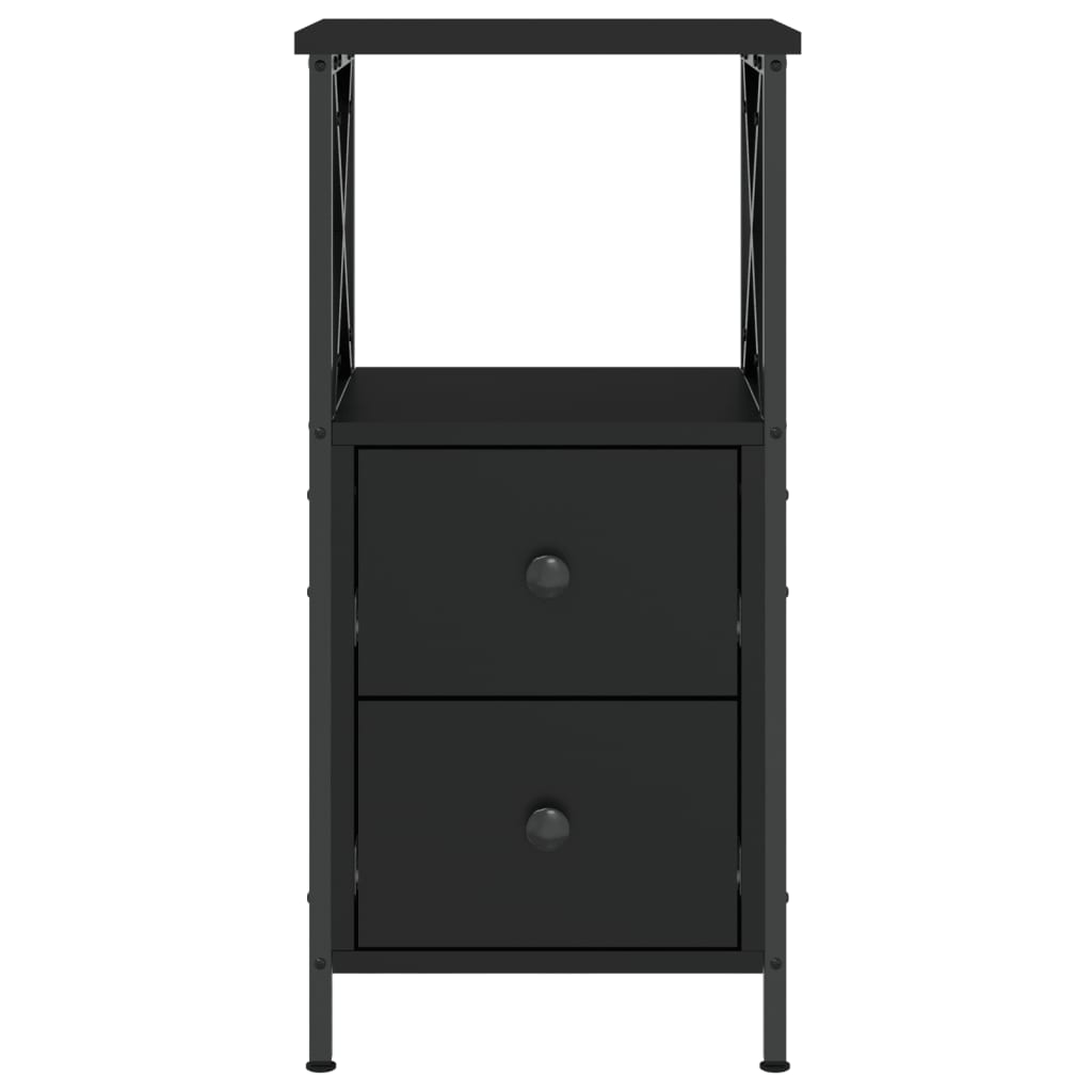 Nachtkastjes 2 st 34x35,5x70 cm bewerkt hout zwart