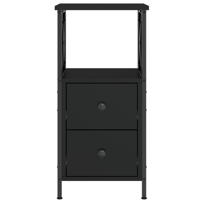 Nachtkastjes 2 st 34x35,5x70 cm bewerkt hout zwart