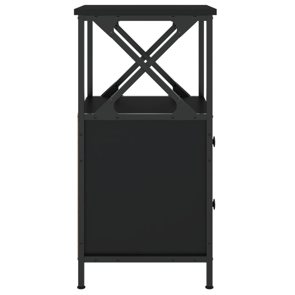 Nachtkastjes 2 st 34x35,5x70 cm bewerkt hout zwart