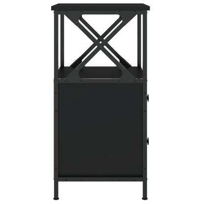 Nachtkastjes 2 st 34x35,5x70 cm bewerkt hout zwart