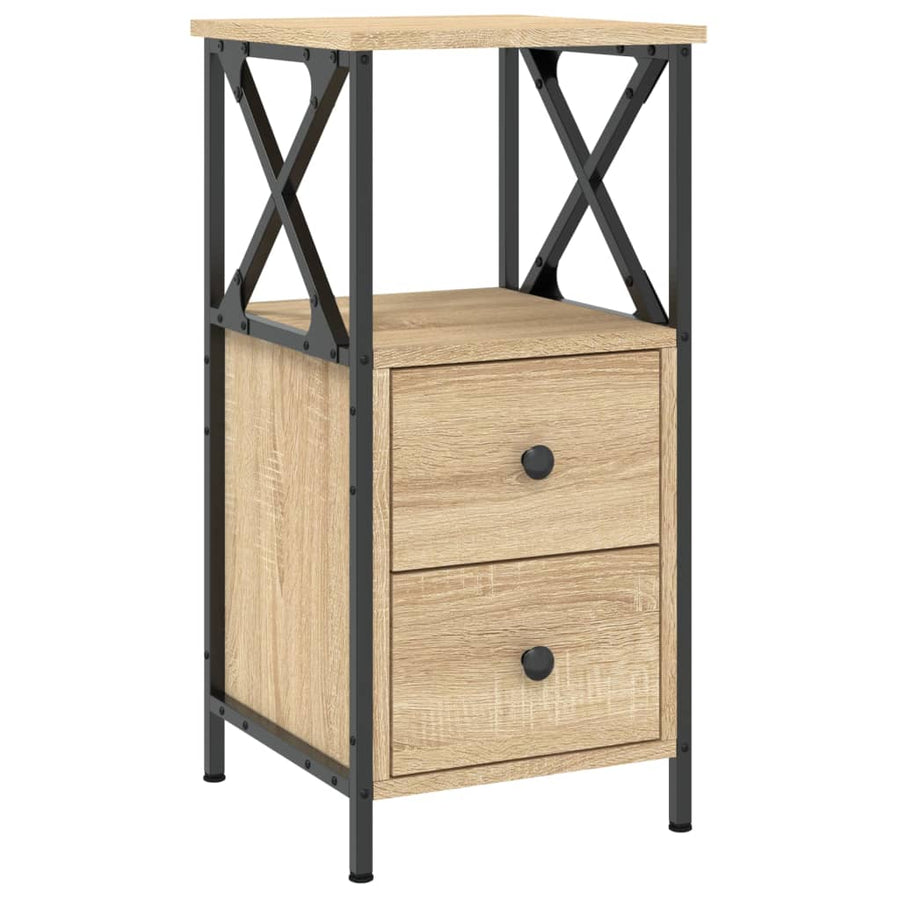 Nachtkastje 34X35,5X70 Cm Bewerkt Hout Sonoma Eikenkleurig