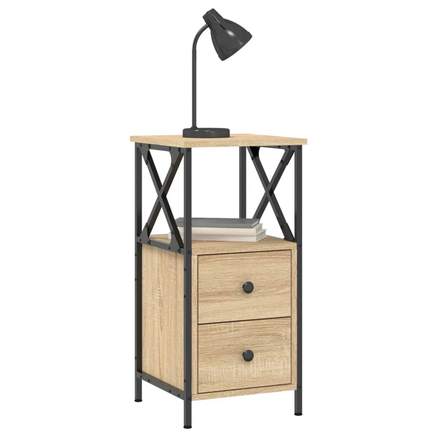 Nachtkastje 34X35,5X70 Cm Bewerkt Hout Sonoma Eikenkleurig