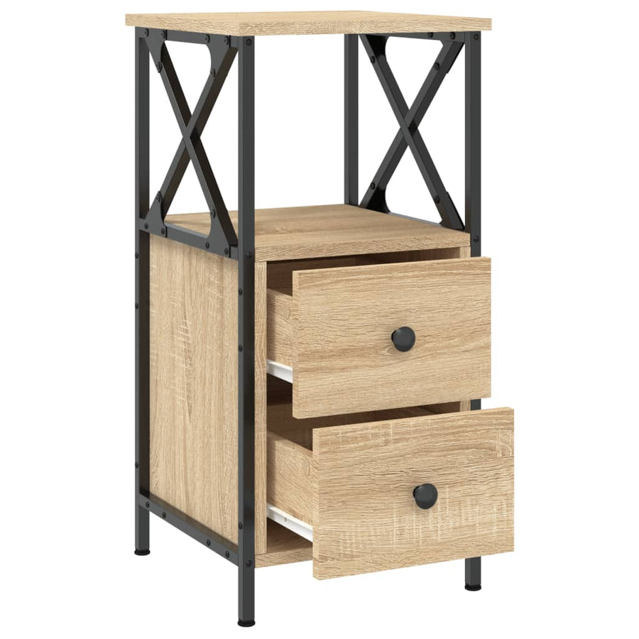 Nachtkastje 34X35,5X70 Cm Bewerkt Hout Sonoma Eikenkleurig
