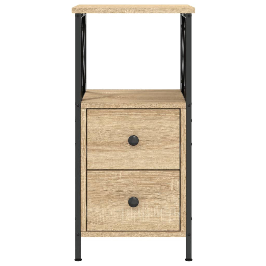 Nachtkastje 34X35,5X70 Cm Bewerkt Hout Sonoma Eikenkleurig