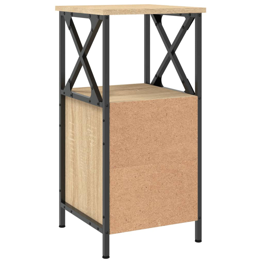 Nachtkastje 34X35,5X70 Cm Bewerkt Hout Sonoma Eikenkleurig