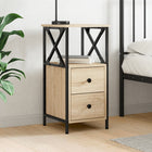 Nachtkastje 34x35,5x70 cm bewerkt hout sonoma eiken