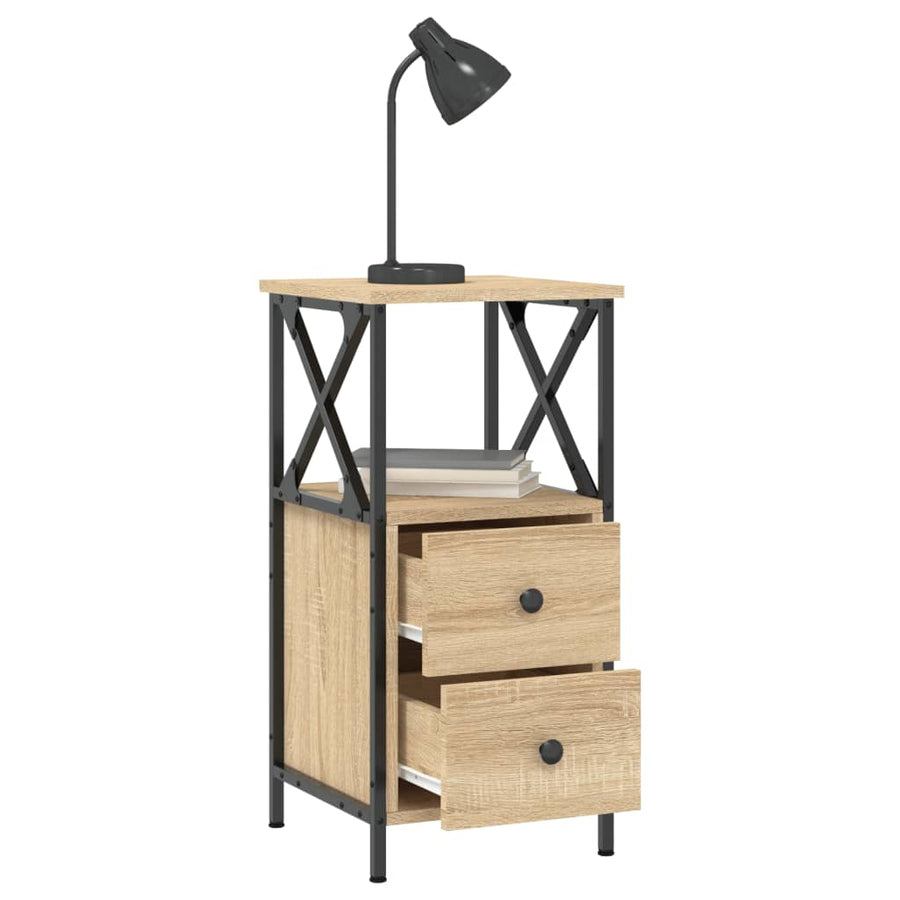 Nachtkastjes 34X35,5X70 Cm Kleurig 2 Sonoma eiken