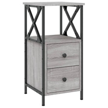 Nachtkastje 34X35,5X70 Cm Bewerkt Hout Eikenkleur 1 Grijs sonoma