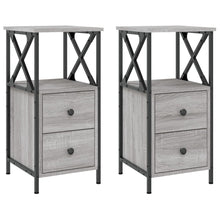 Nachtkastjes 2 St 34X35,5X70 Cm Bewerkt Hout Grijs Sonoma Eiken