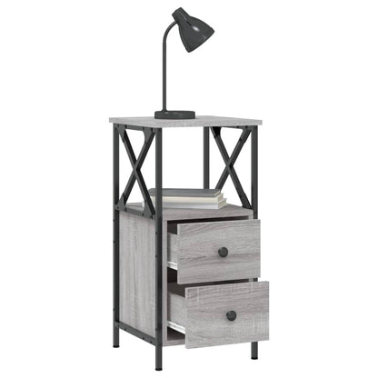 Nachtkastjes 2 St 34X35,5X70 Cm Bewerkt Hout Grijs Sonoma Eiken