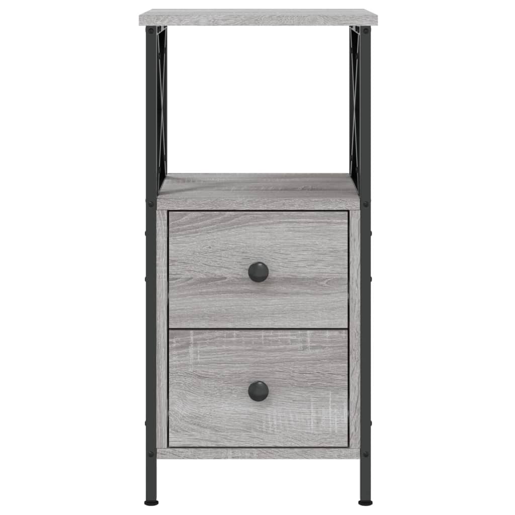 Nachtkastjes 2 St 34X35,5X70 Cm Bewerkt Hout Grijs Sonoma Eiken