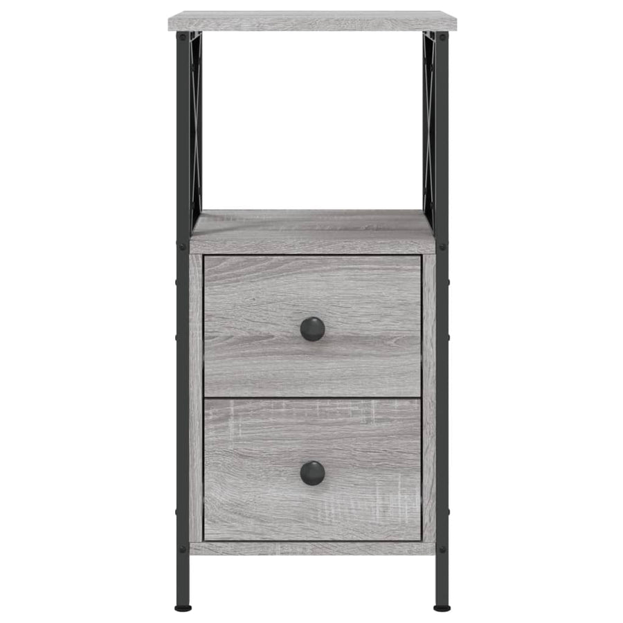 Nachtkastjes 2 St 34X35,5X70 Cm Bewerkt Hout Grijs Sonoma Eiken