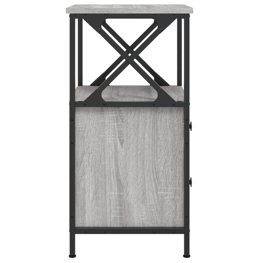 Nachtkastjes 2 St 34X35,5X70 Cm Bewerkt Hout Grijs Sonoma Eiken
