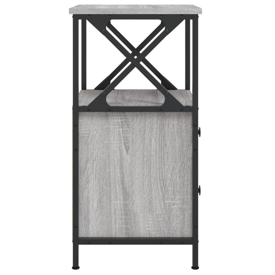 Nachtkastjes 2 St 34X35,5X70 Cm Bewerkt Hout Grijs Sonoma Eiken