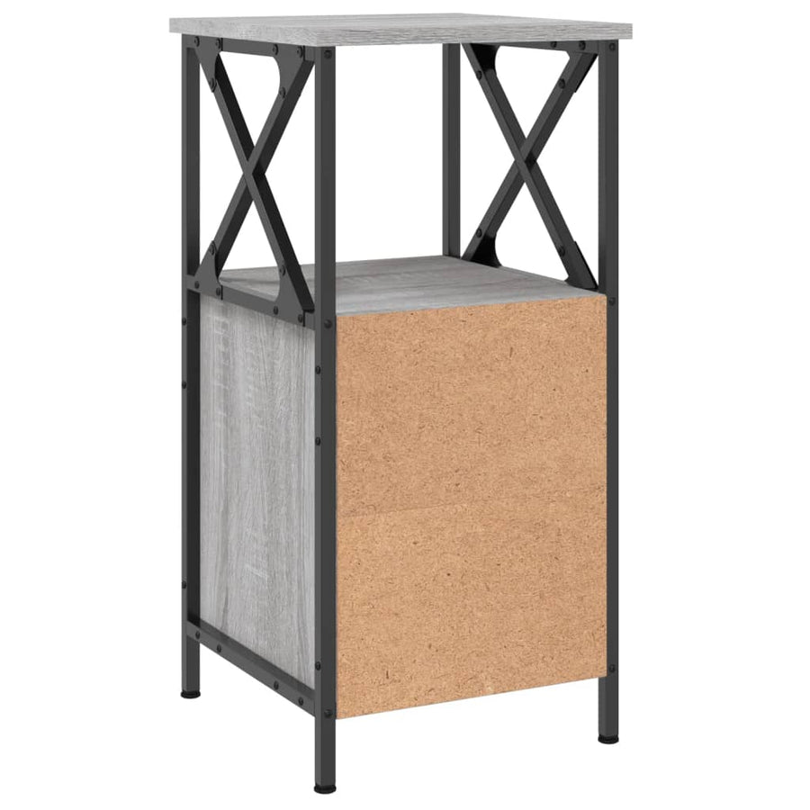 Nachtkastjes 2 St 34X35,5X70 Cm Bewerkt Hout Grijs Sonoma Eiken