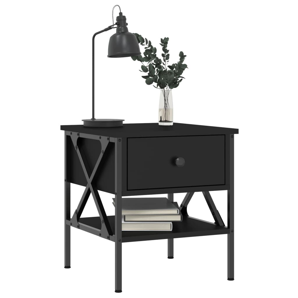 Nachtkastjes 40X4X45 Cm Bewerkt Hout 2 Zwart