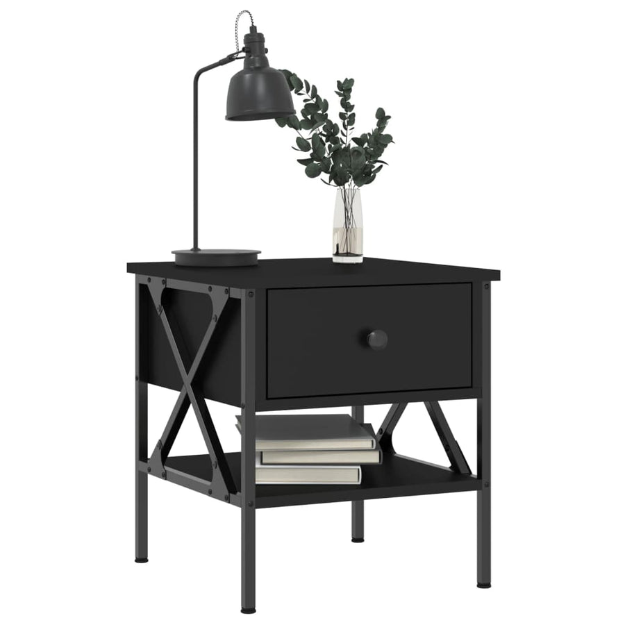 Nachtkastjes 40X4X45 Cm Bewerkt Hout 2 Zwart