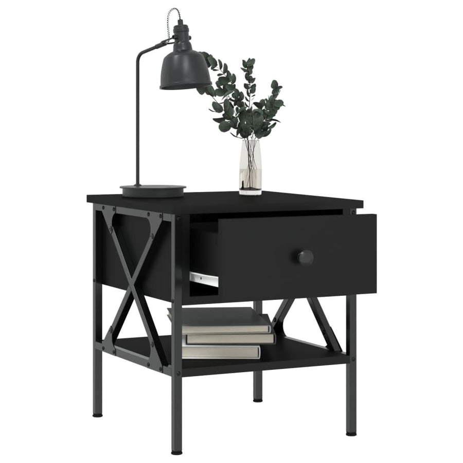 Nachtkastjes 40X4X45 Cm Bewerkt Hout 2 Zwart