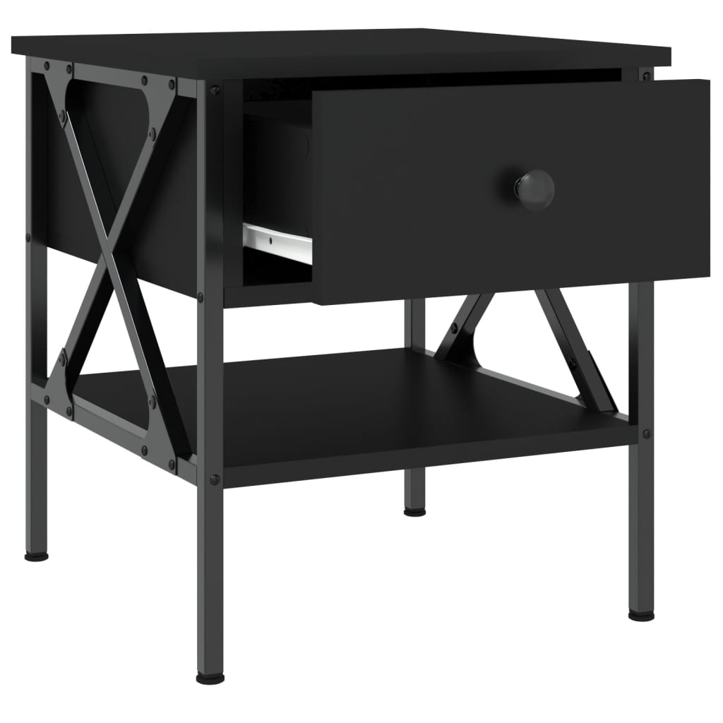Nachtkastjes 40X4X45 Cm Bewerkt Hout 2 Zwart