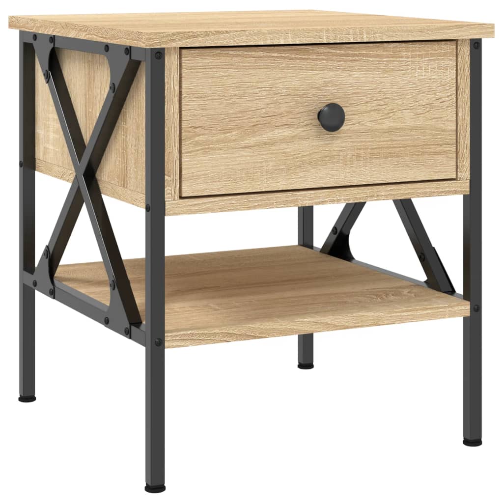 Nachtkastje 40X42X45 Cm Bewerkt Hout Sonoma Eikenkleurig