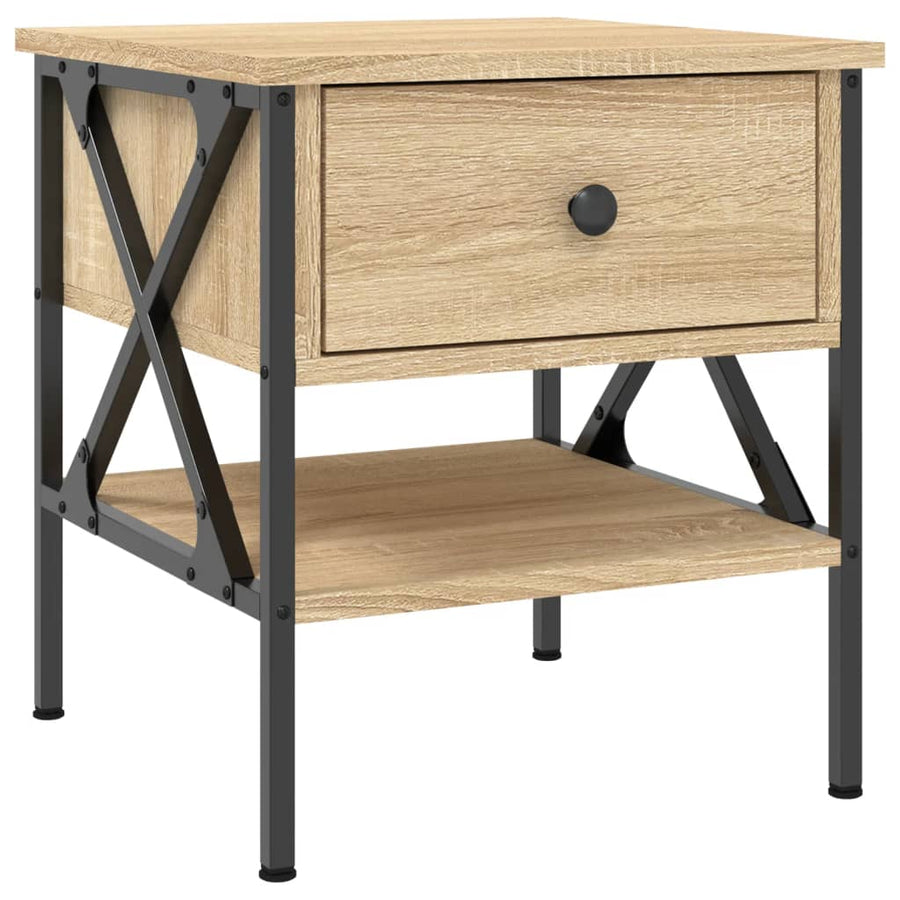 Nachtkastje 40X42X45 Cm Bewerkt Hout Sonoma Eikenkleurig