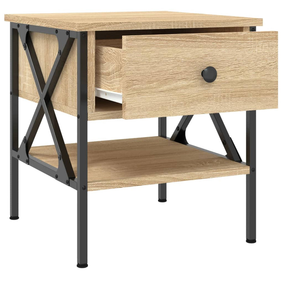 Nachtkastje 40X42X45 Cm Bewerkt Hout Sonoma Eikenkleurig