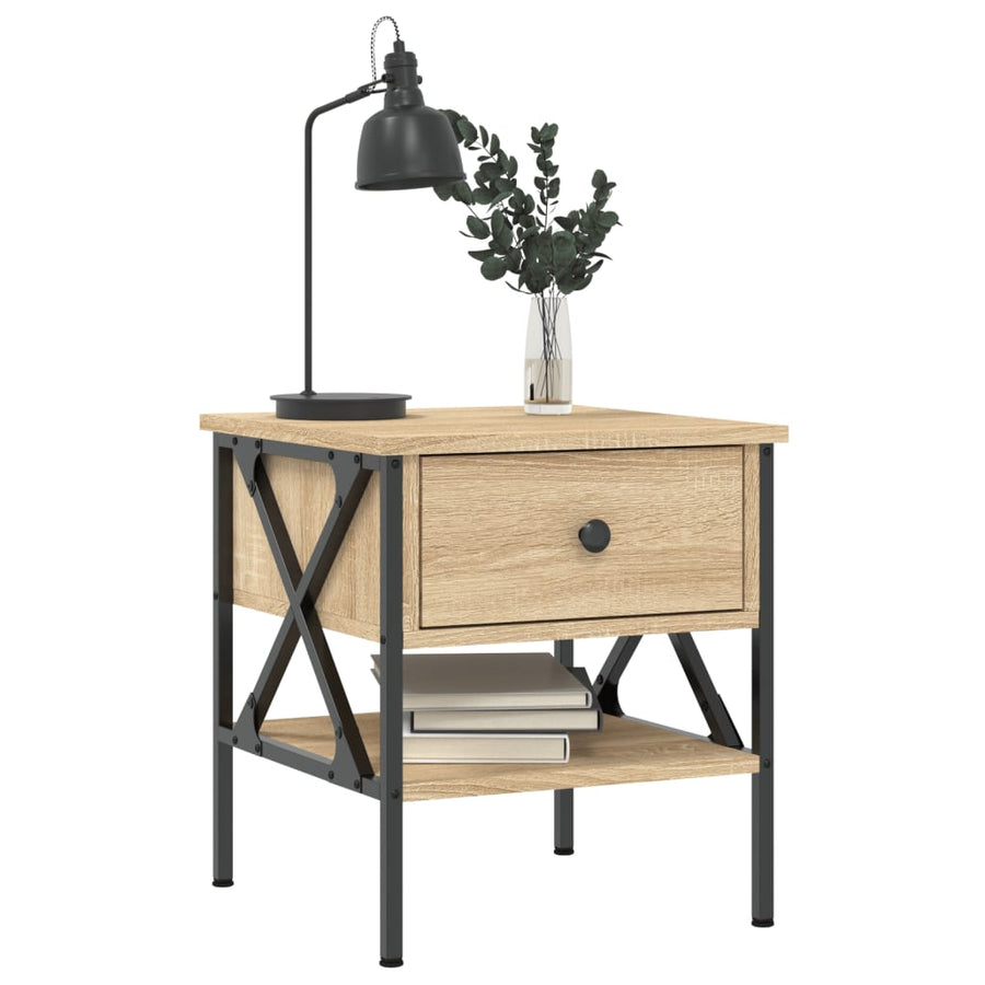 Nachtkastjes 40X4X45 Cm Bewerkt Hout Kleurig 2 Sonoma eiken