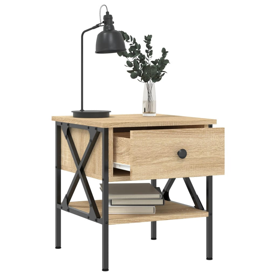 Nachtkastjes 40X4X45 Cm Bewerkt Hout Kleurig 2 Sonoma eiken