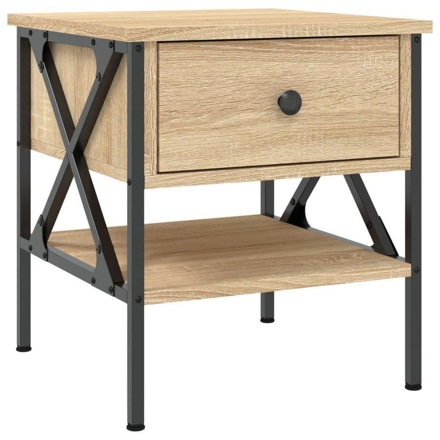 Nachtkastjes 40X4X45 Cm Bewerkt Hout Kleurig 2 Sonoma eiken
