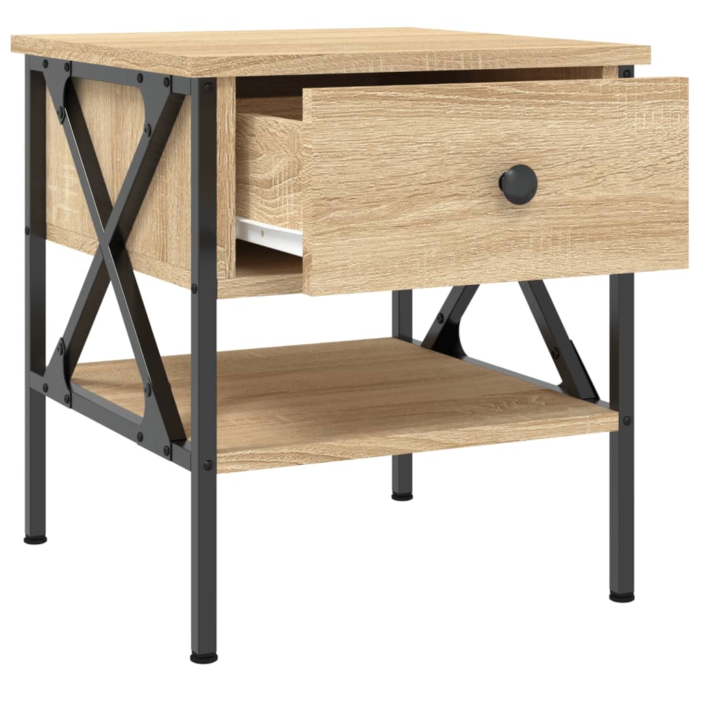 Nachtkastjes 40X4X45 Cm Bewerkt Hout Kleurig 2 Sonoma eiken