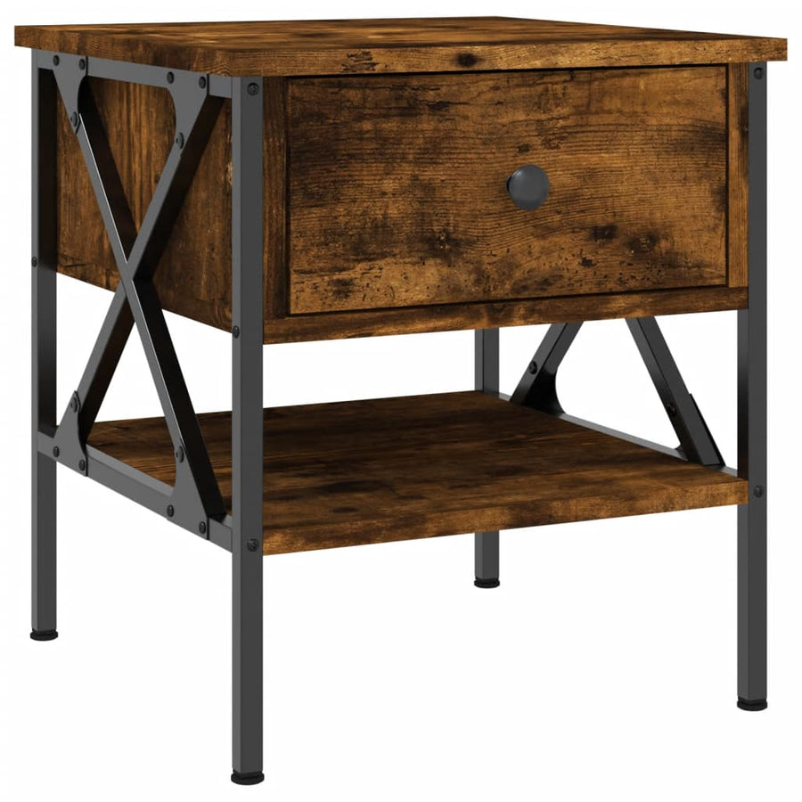 Nachtkastjes 2 St 40X42X45 Cm Bewerkt Hout Gerookt Eikenkleurig