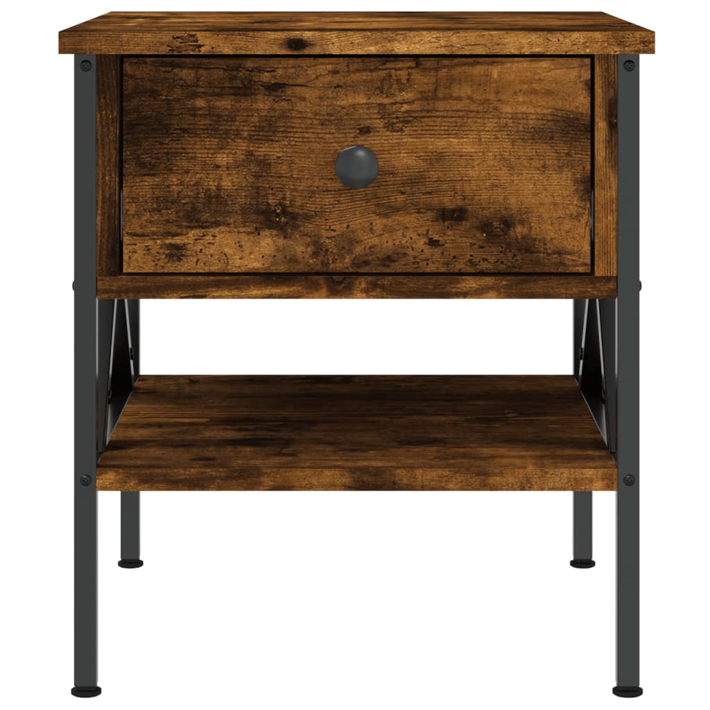 Nachtkastjes 2 St 40X42X45 Cm Bewerkt Hout Gerookt Eikenkleurig