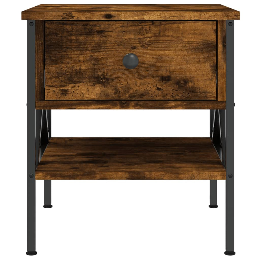 Nachtkastjes 2 St 40X42X45 Cm Bewerkt Hout Gerookt Eikenkleurig