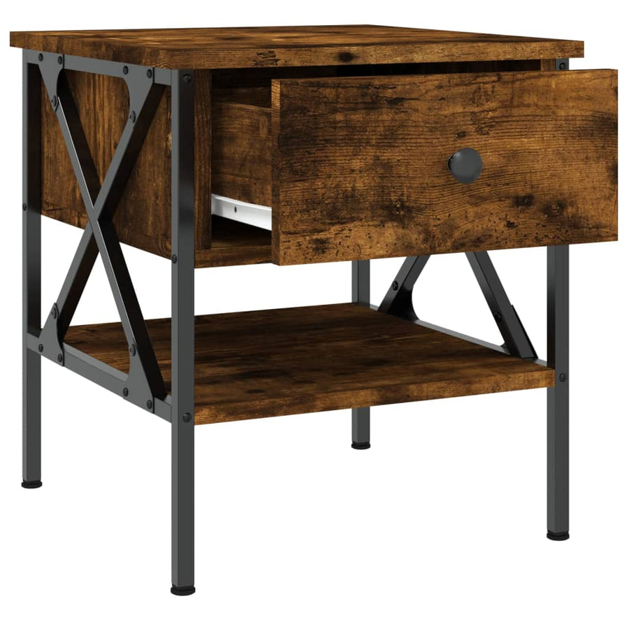 Nachtkastjes 2 St 40X42X45 Cm Bewerkt Hout Gerookt Eikenkleurig